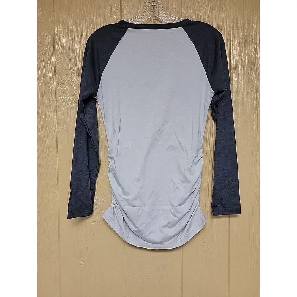 BB Hoping Long Sleeve Maternity Tunic Stretch Top Gray 